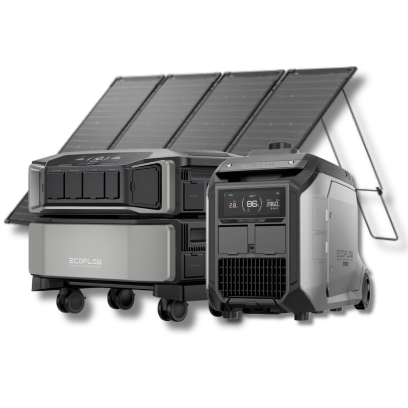 Kit Anti-apagão Ecoflow Estação De Energia + Gerador Bicombustível + Painel Solar