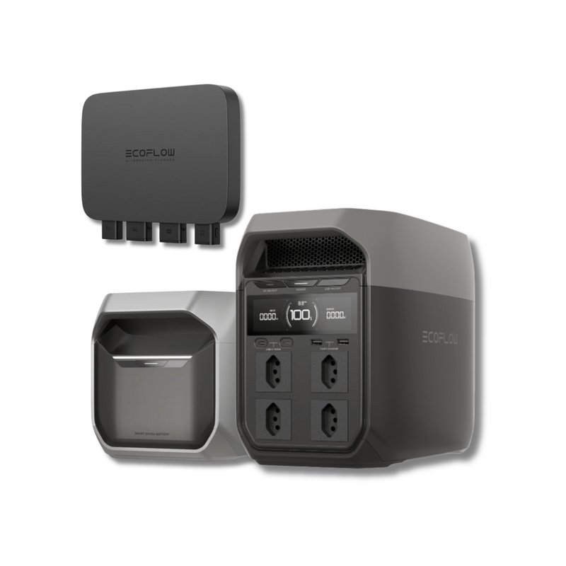 Kit Gerador Delta 3 + Bateria Extra Delta 3 Plus + Alternador Charger Ecoflow
