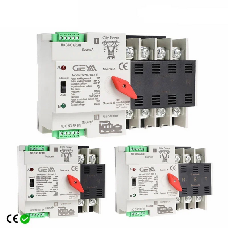 Chave de Transferência Automática GEYA W2R ATS 110V e 220V