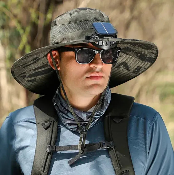 Chapéu Ventilador Solar Acampamento Pescaria [ULTRA REFRESCANTE]