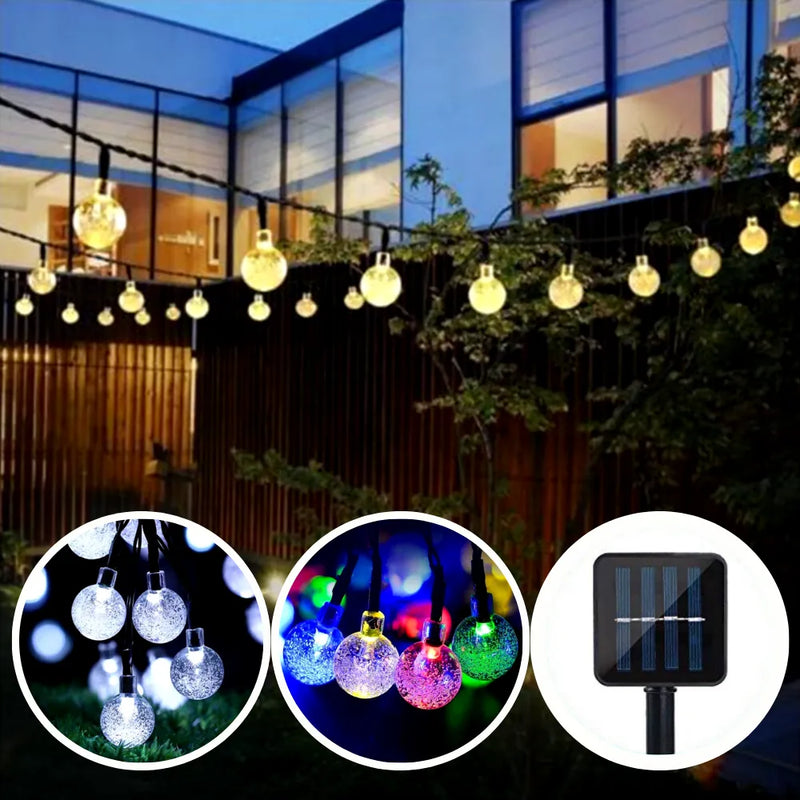 Cordão LED Solar Impermeável Jardim [DECORAÇÃO NATAL ANO NOVO]