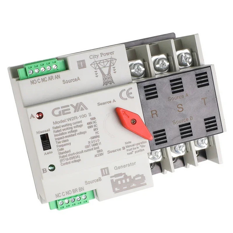 Chave de Transferência Automática GEYA W2R ATS 110V e 220V