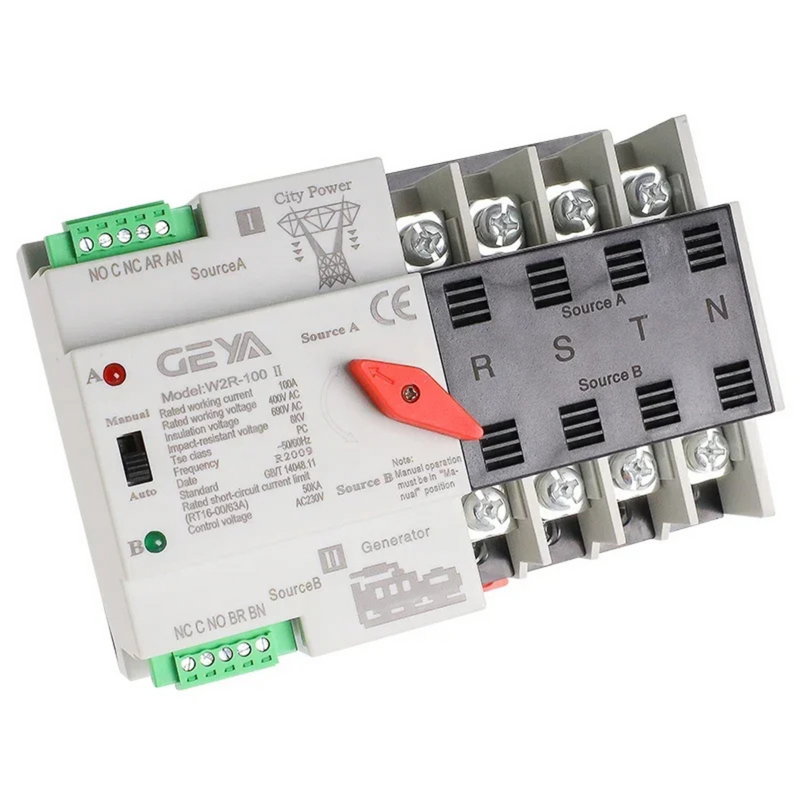 Chave de Transferência Automática GEYA W2R ATS 110V e 220V