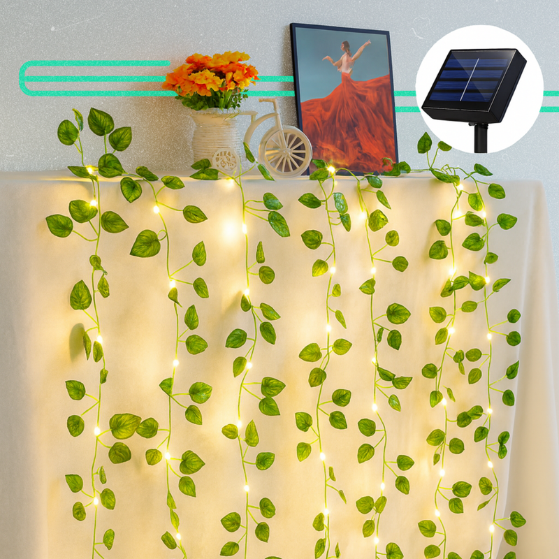 Luzes LED Solar Planta Pendente [DECORAÇÃO NATAL LUZ]