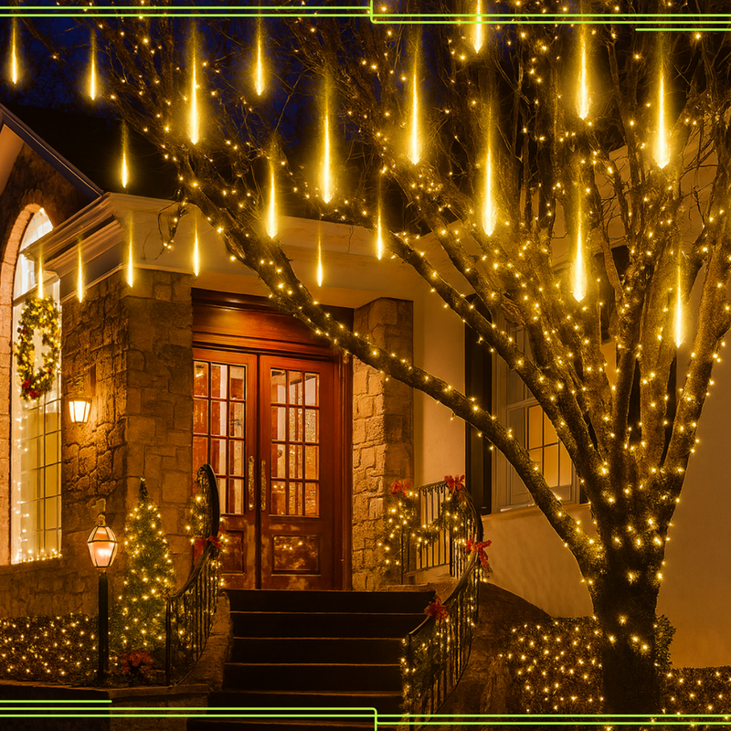 Kit Led Solar Chuva Colorida Decoração Externa [DECORAÇÃO NATAL LUZ]