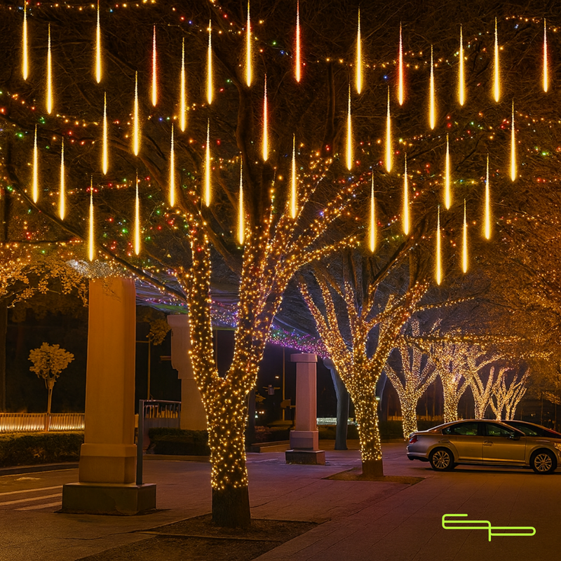 Kit Led Solar Chuva Colorida Decoração Externa [DECORAÇÃO NATAL LUZ]
