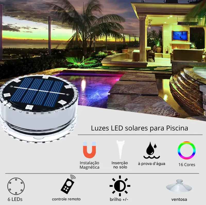 LED Piscina Lux Pro Solar [USO EXTERNO E NA PISCINA]