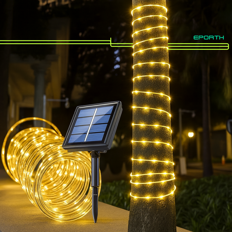 Tubo Corda LED Solar Decorativo Impermeável [DECORAÇÃO NATAL LUZ]