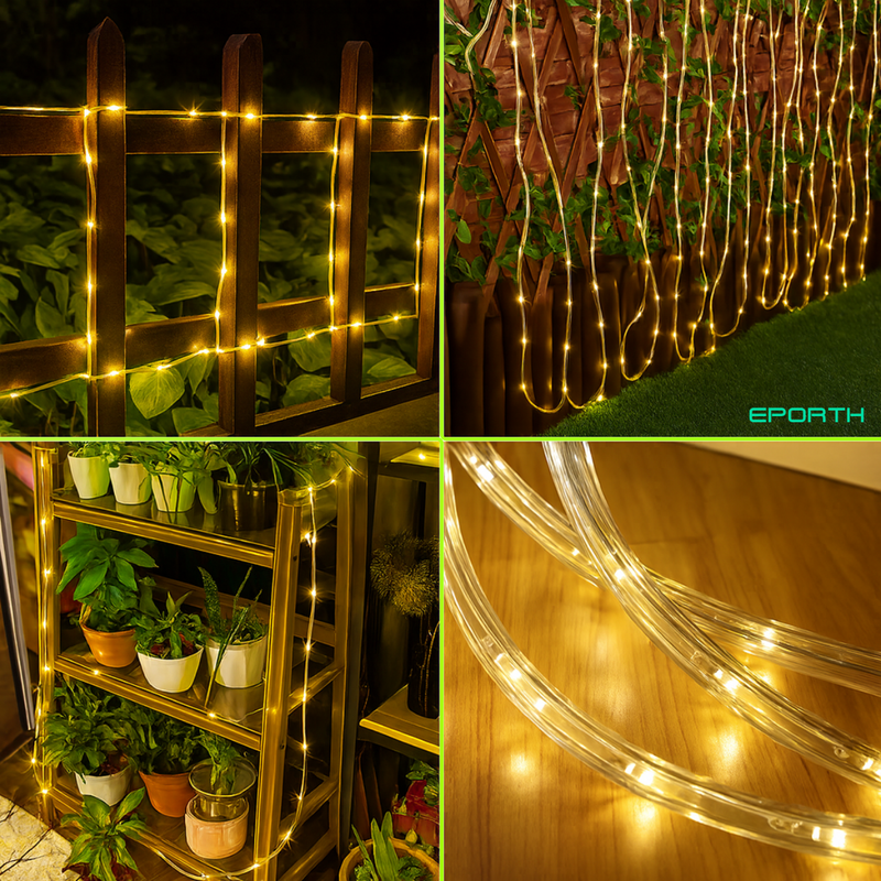 Tubo Corda LED Solar Decorativo Impermeável [DECORAÇÃO NATAL LUZ]