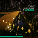 Cordão LED Solar Impermeável Jardim [DECORAÇÃO NATAL LUZ]