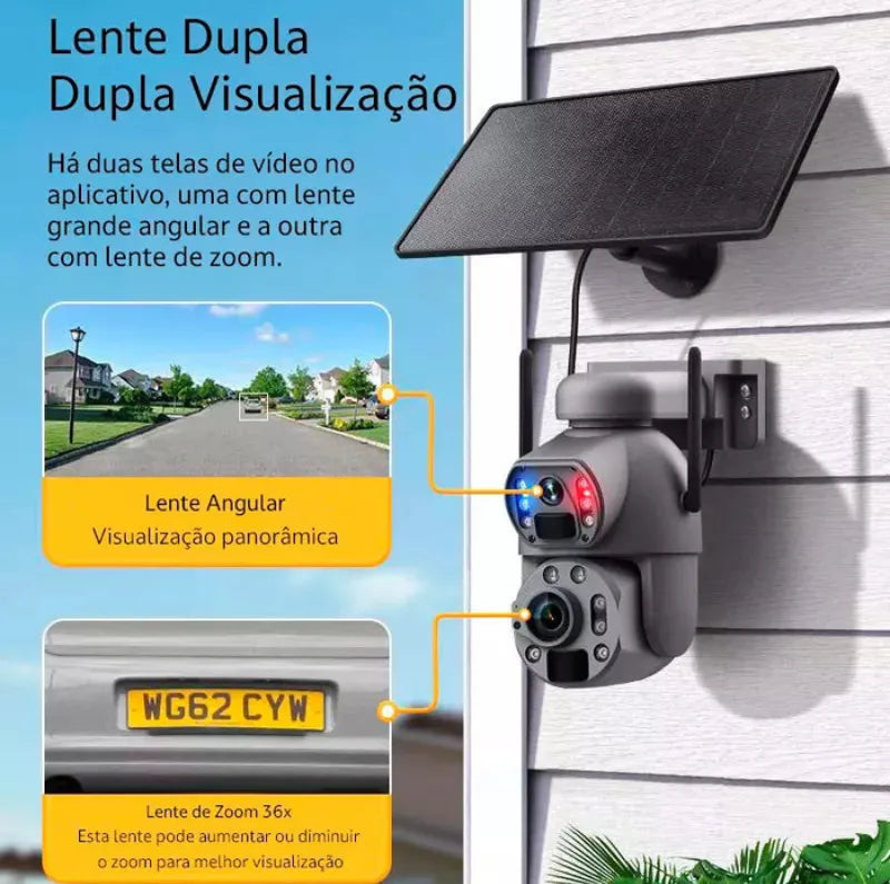 Câmera De Segurança Solar Dupla