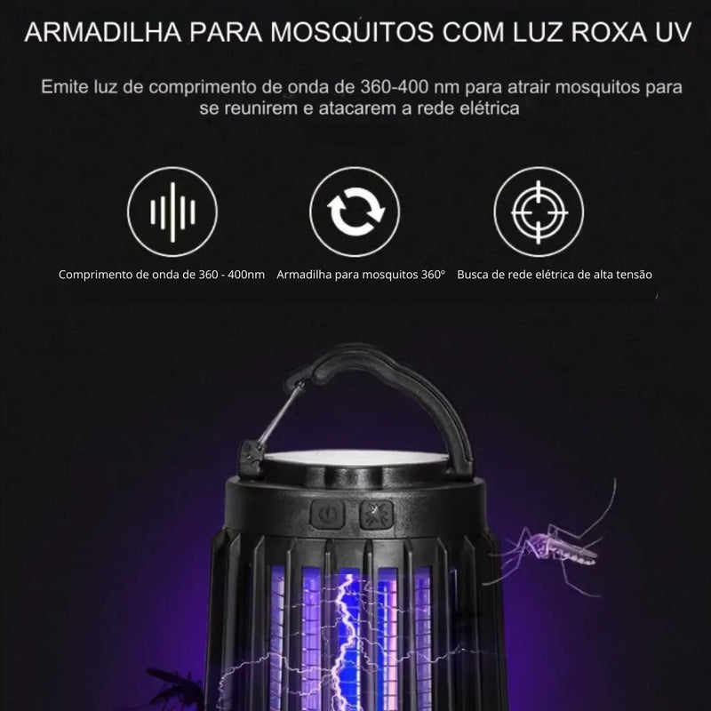 Lâmpada Anti Mosquitos Com Carregamento Solar