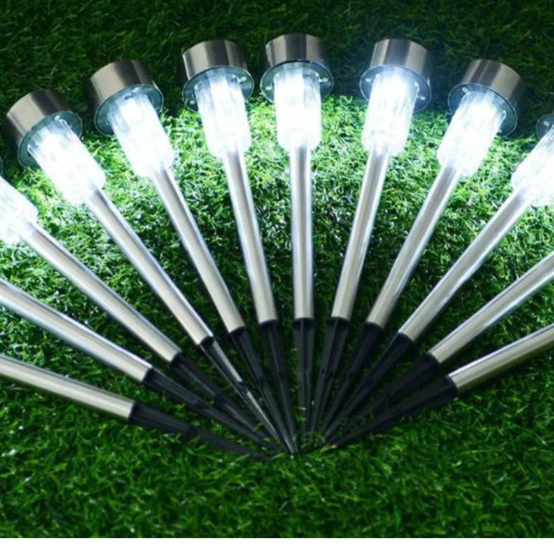 Kit 12 Unidades Balizador Solar Jardim LED Decorativo