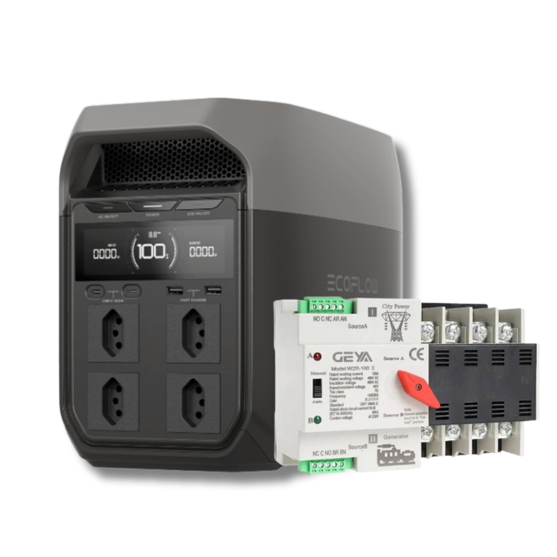 Kit Anti-apagão Ecoflow Delta 3 + Chave De Transferência Automática