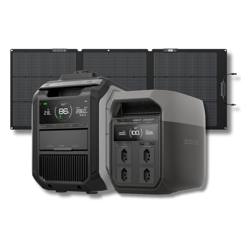 Kit Anti-apagão Ecoflow Estação De Energia + Gerador Bicombustível + Painel Solar