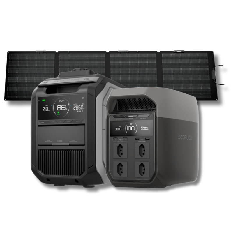 Kit Anti-apagão Ecoflow Estação De Energia + Gerador Bicombustível + Painel Solar