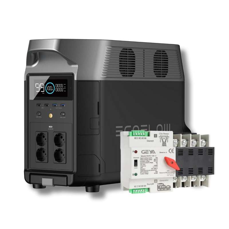 Kit Anti-apagão Pro Ecoflow Delta Pro + Chave De Transferência Automática