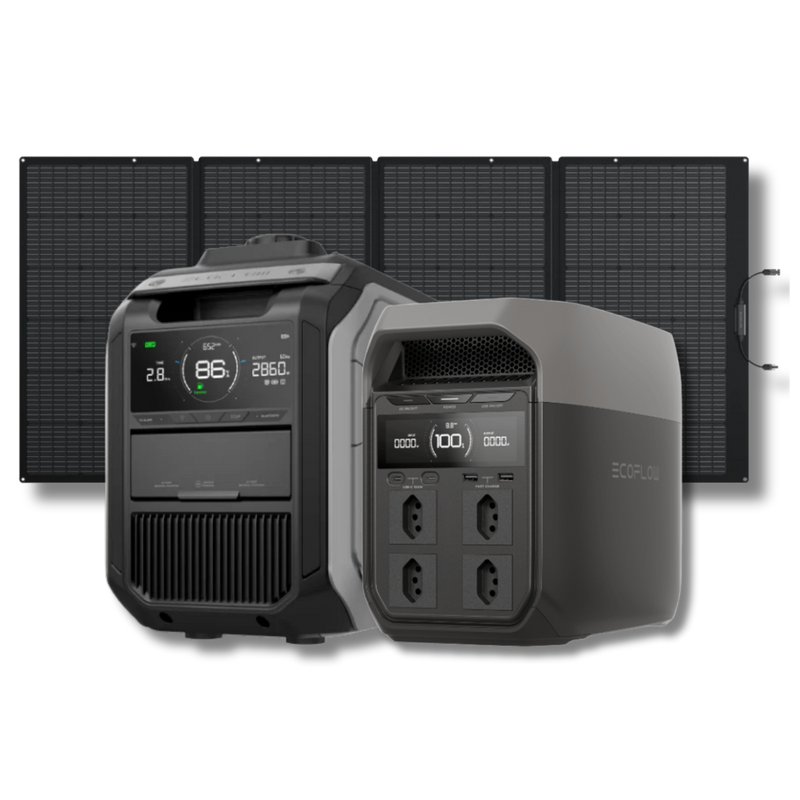 Kit Anti-apagão Ecoflow Estação De Energia + Gerador Bicombustível + Painel Solar