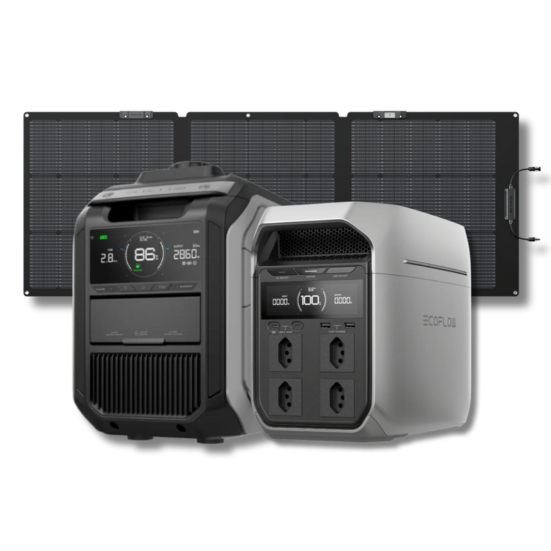 Kit Anti-apagão Ecoflow Estação De Energia + Gerador Bicombustível + Painel Solar