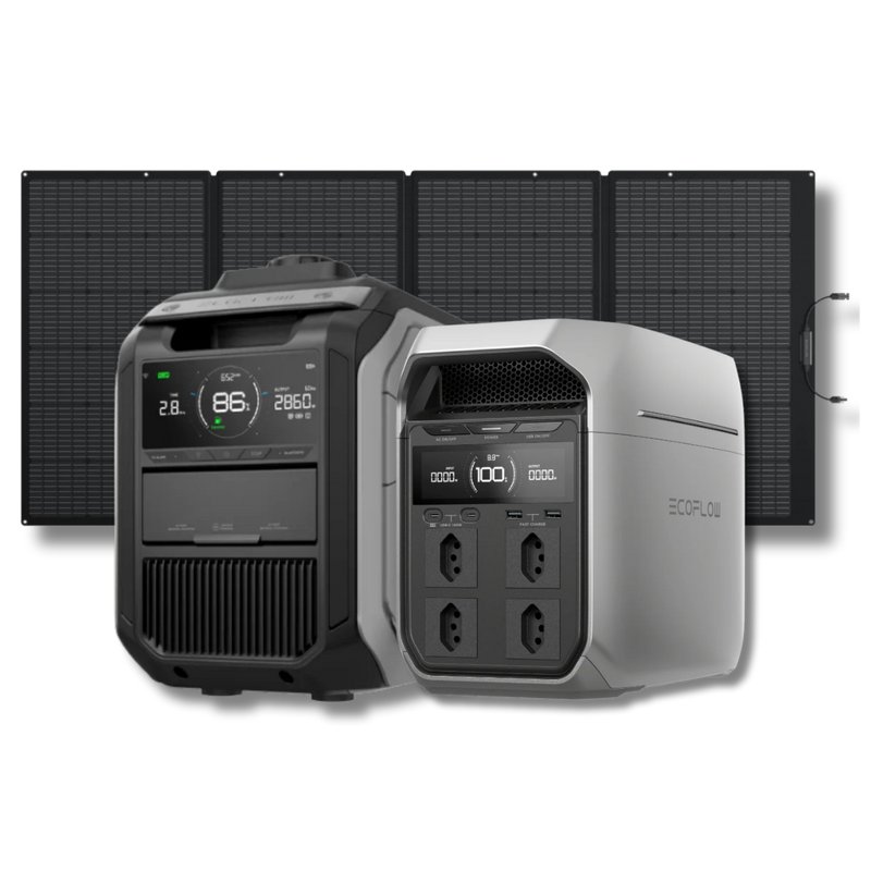 Kit Anti-apagão Ecoflow Estação De Energia + Gerador Bicombustível + Painel Solar