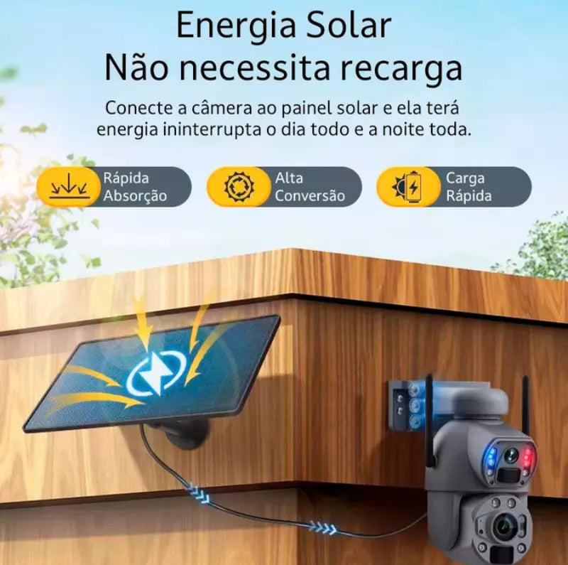 Câmera De Segurança Solar Dupla