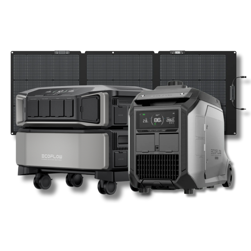 Kit Anti-apagão Ecoflow Estação De Energia + Gerador Bicombustível + Painel Solar