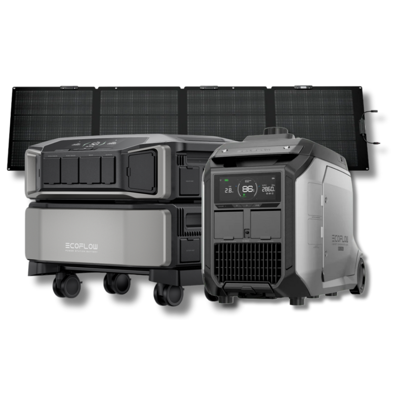 Kit Anti-apagão Ecoflow Estação De Energia + Gerador Bicombustível + Painel Solar