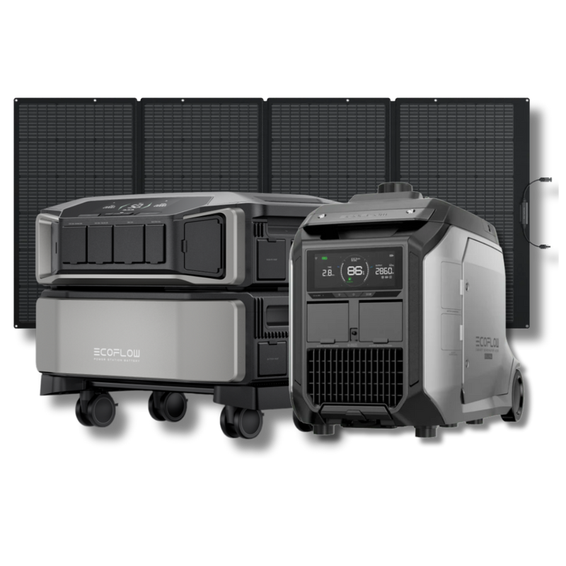 Kit Anti-apagão Ecoflow Estação De Energia + Gerador Bicombustível + Painel Solar