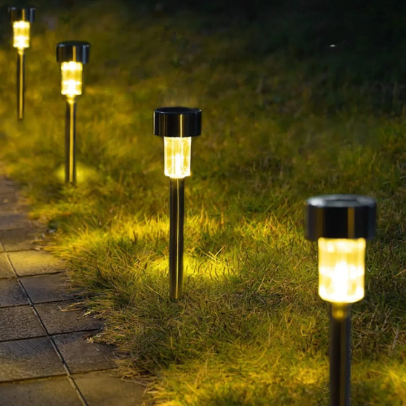 Kit 12 Unidades Balizador Solar Jardim LED Decorativo