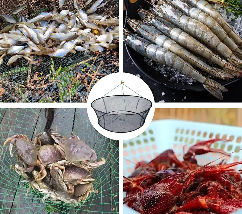 Rede De Pesca Dobrável Com Bolsa Para Isca
