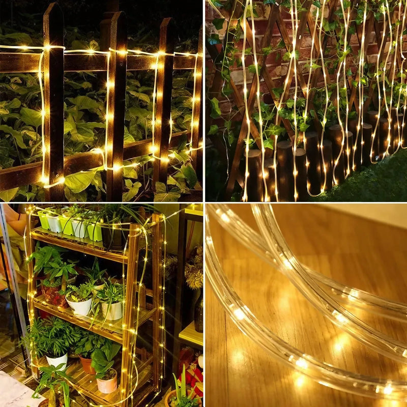 Tubo Corda LED Solar Decorativo Impermeável [DECORAÇÃO NATAL LUZ]