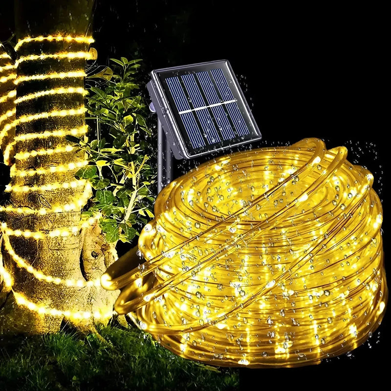 Tubo Corda LED Solar Decorativo Impermeável [DECORAÇÃO NATAL LUZ]