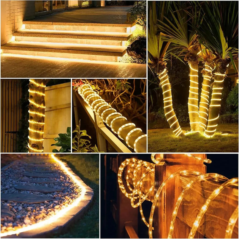 Tubo Corda LED Solar Decorativo Impermeável [DECORAÇÃO NATAL LUZ]