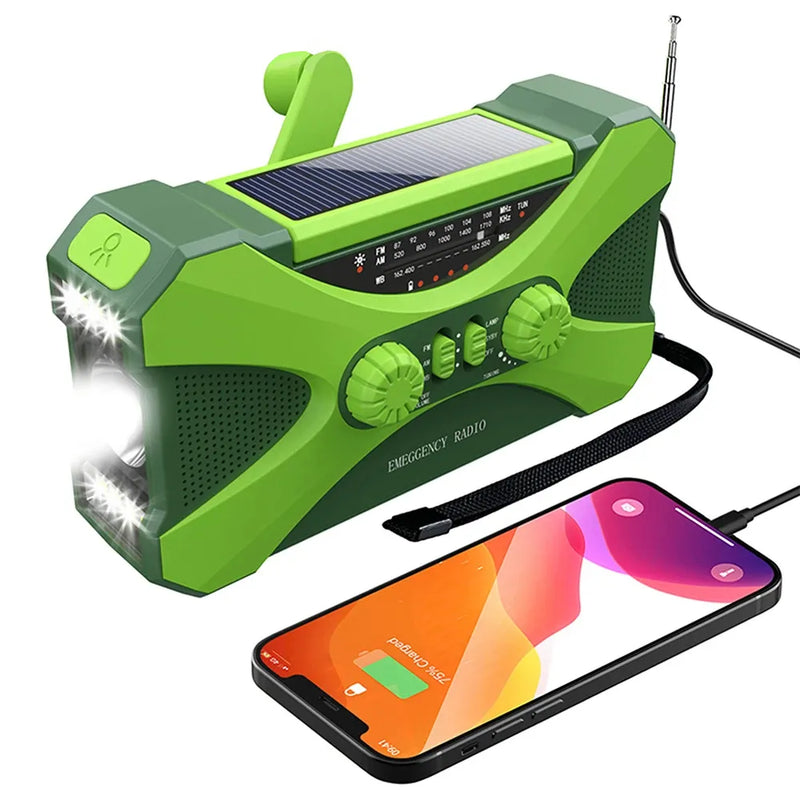 Rádio Lanterna Solar Emergência PowerBank 10.000mAh