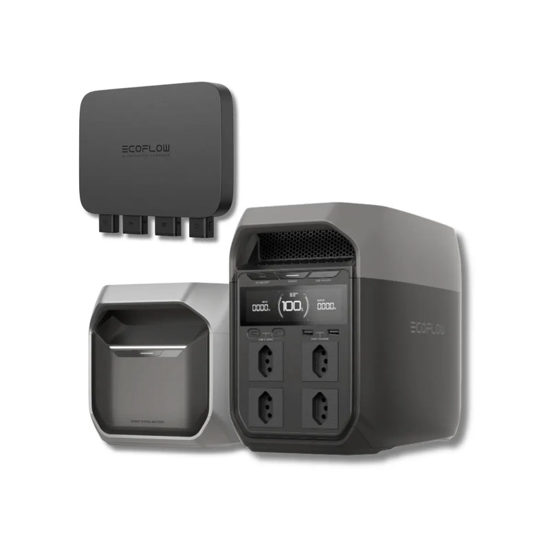 Kit Gerador Delta 3 + Bateria Extra Delta 3 Plus + Alternador Charger Ecoflow