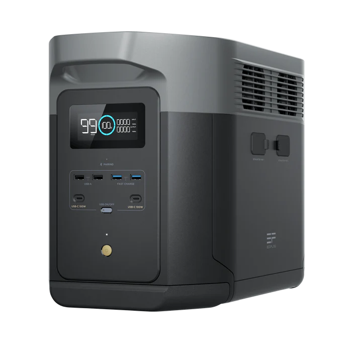 Kit Gerador Estação De Energia Portátil Delta 2 Max + Painel Solar Portátil 400W Ecoflow