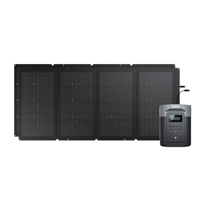 Kit Gerador Estação De Energia Portátil Delta 2 Max + Painel Solar Portátil 400W Ecoflow