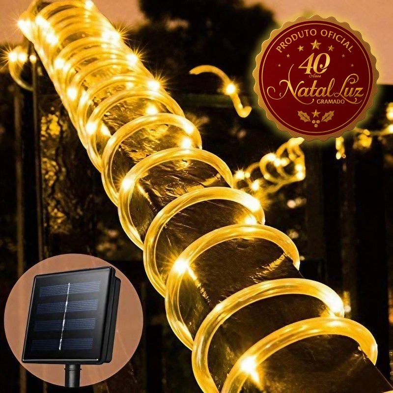 Tubo Corda LED Solar Decorativo Impermeável [DECORAÇÃO NATAL LUZ]