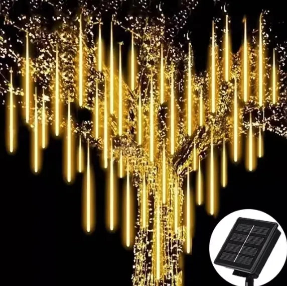 Kit Led Solar Chuva Colorida Decoração Externa  [DECORAÇÃO NATAL ANO NOVO]