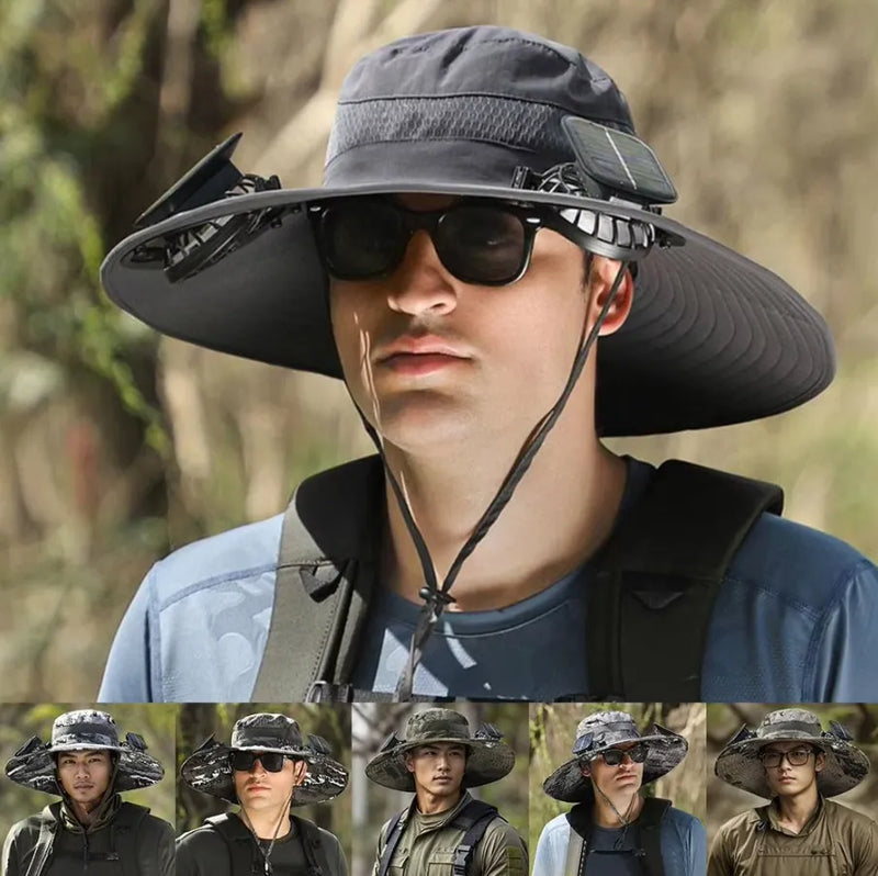 Chapéu Ventilador Solar Acampamento Pescaria [ULTRA REFRESCANTE]