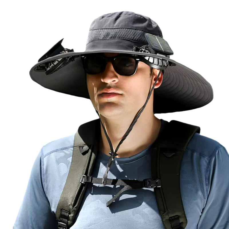 Chapéu Ventilador Solar Acampamento Pescaria [ULTRA REFRESCANTE]