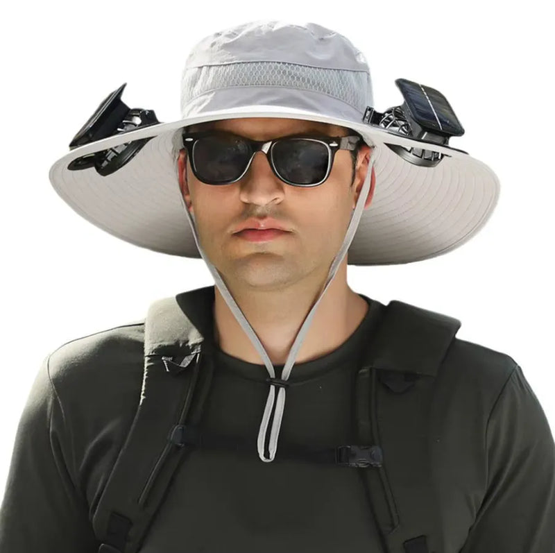 Chapéu Ventilador Solar Acampamento Pescaria [ULTRA REFRESCANTE]