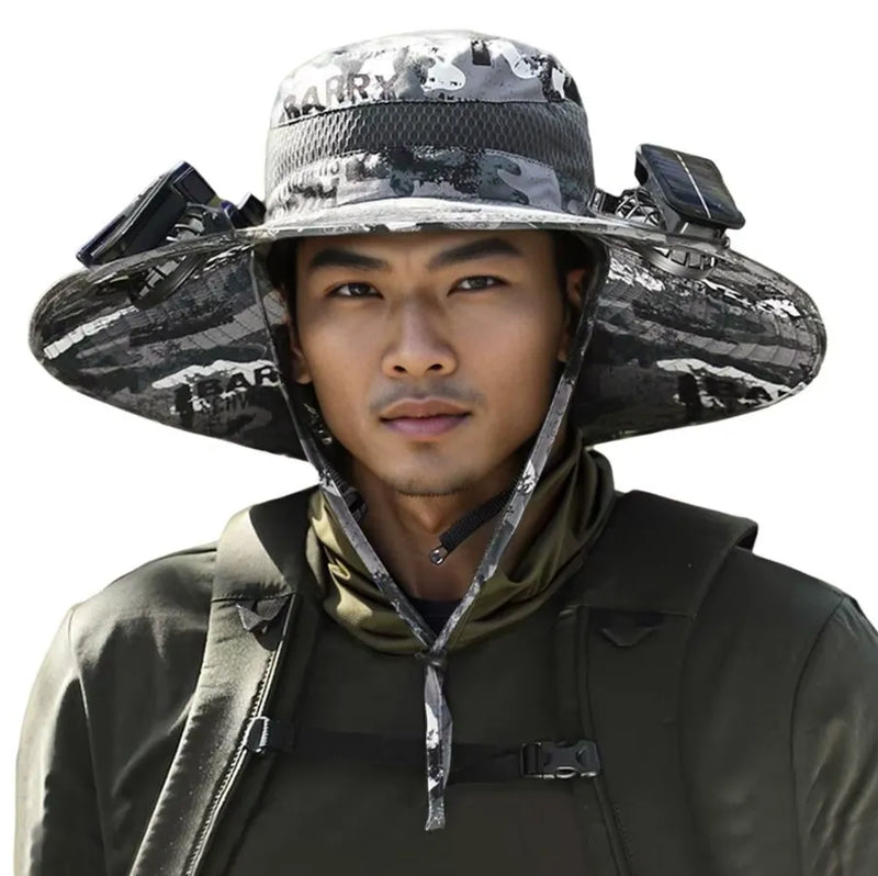 Chapéu Ventilador Solar Acampamento Pescaria [ULTRA REFRESCANTE]