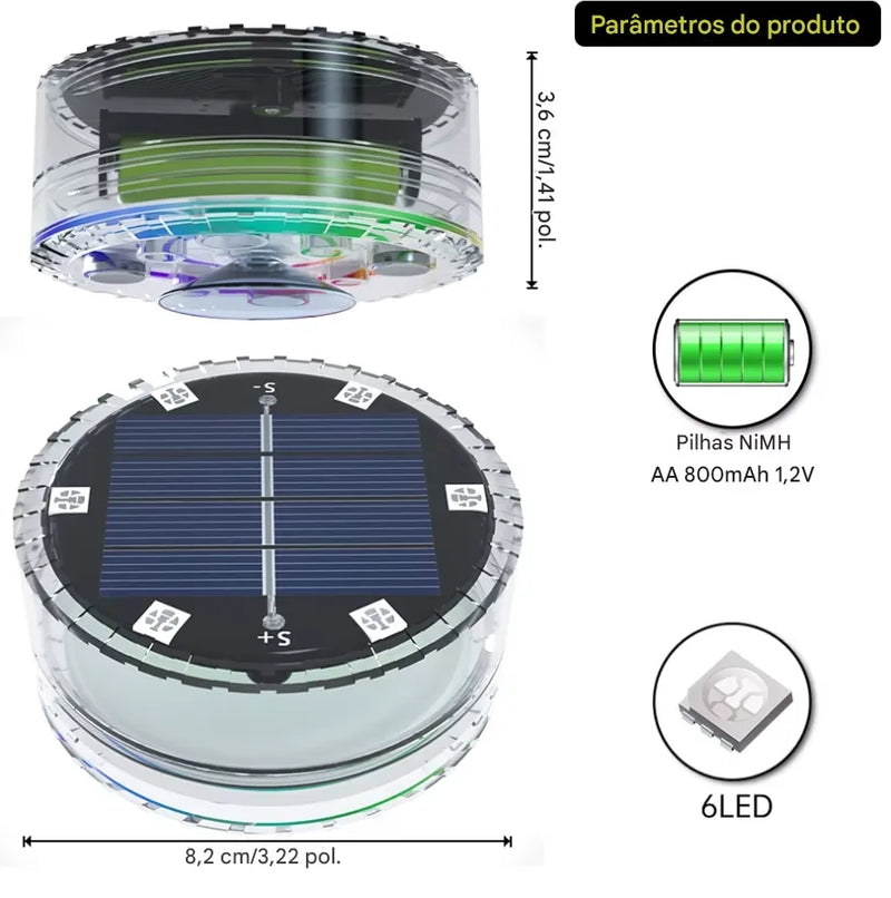LED Piscina Lux Pro Solar [USO EXTERNO E NA PISCINA]