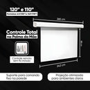 Tela De Projeção Elétrica 120pol Retratil Com Controle Remoto