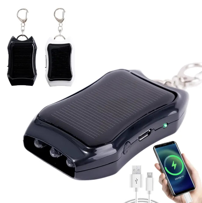 Carregador Solar Portátil Chaveiro Com Lanterna FastCharger  [CARGA INFINITA]