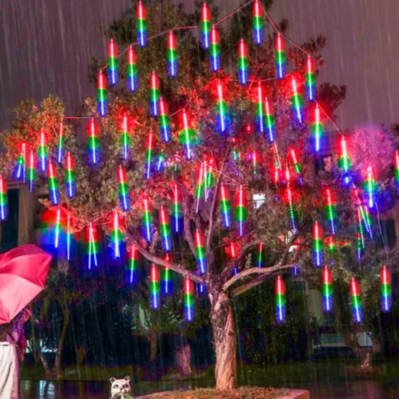 Kit Led Solar Chuva Colorida Decoração Externa [LANÇAMENTO]