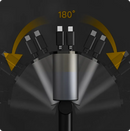 Carregador Turbo 4 Em 1 Automotivo Com Cabos Retráteis