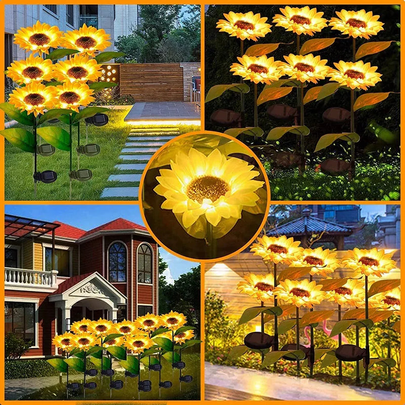 Flor Girassol LED Solar Jardim Impermeável [DECORAÇÃO ECONOMICA]