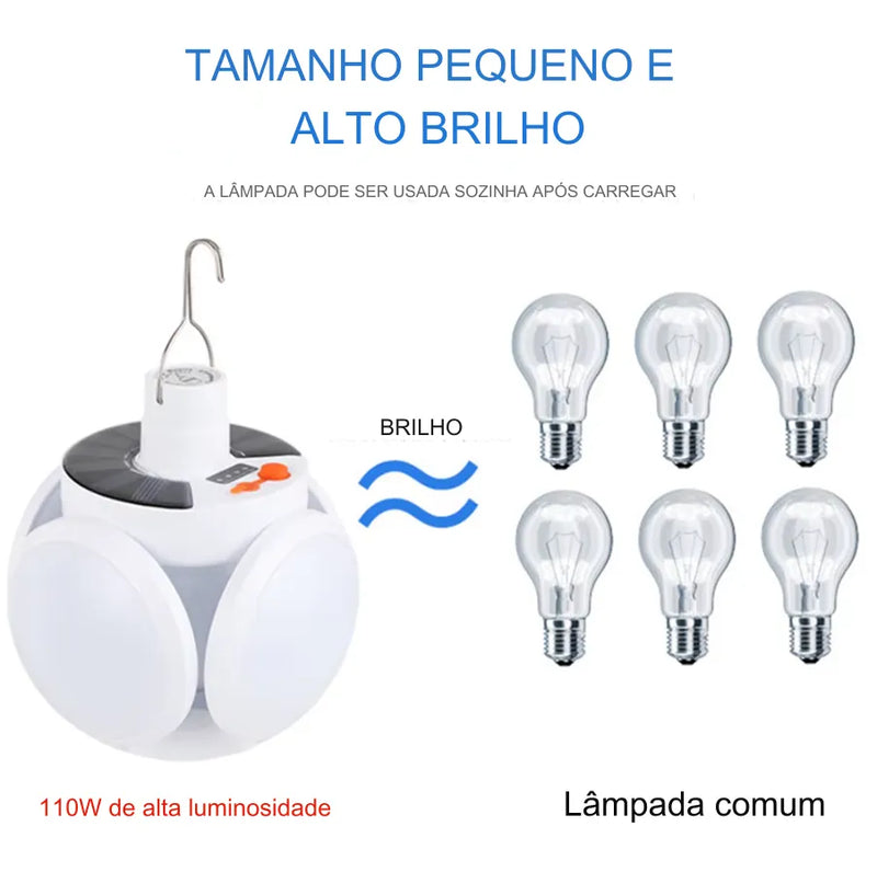 Lâmpada Tocha Solar LED 110W Para Camping